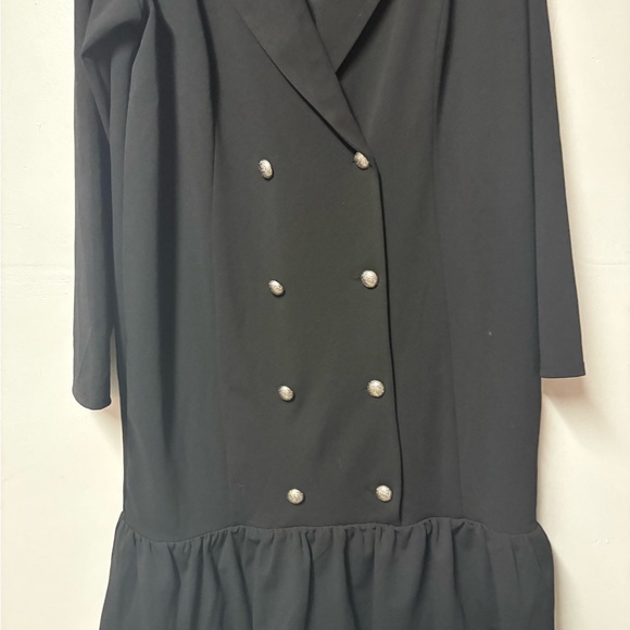 Ashley Stewart Black Ruffled Long Sleeve Dress - Picture 4 of 7